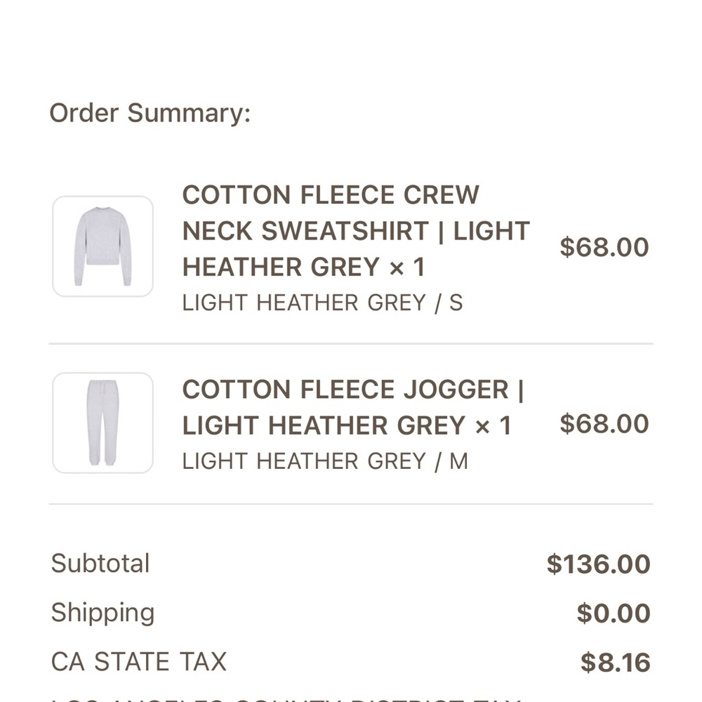 Skims cotton fleece jogger set